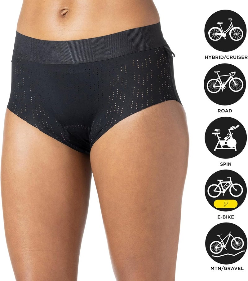 Terry Cyclo Brief 2.0 Bike Liner - Women's No-Show Breathable Padded Cycling Underwear - 2 inch Inseam - Image 3
